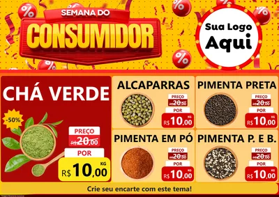 Modelo de Encarte para Encarte A4 Horizontal com o tema Semana do Consumidor para Produtos Naturais