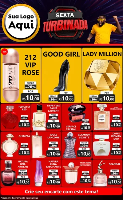 Modelo de Encarte para Encarte Grande com o tema Sexta Turbinada para Perfumes