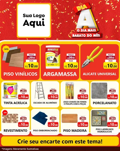 Modelo de Rede Social para Feed Instagram com o tema Dia A o Dia Mais Barato do Mês para Material para Construção