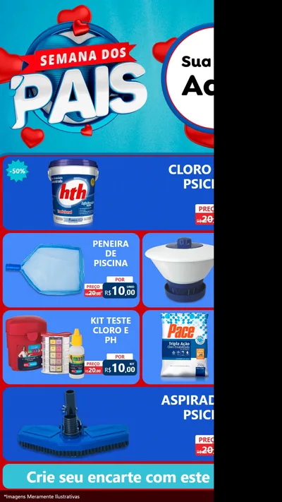 Modelo de TV para TV Vertical com o tema Semana Dos Pais para Produtos para Piscina