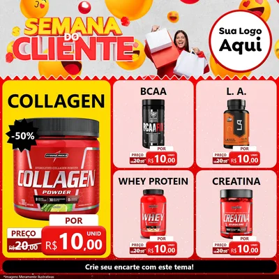 Modelo de Rede Social para Feed Facebook com o tema Semana do Cliente para Suplementos alimentares