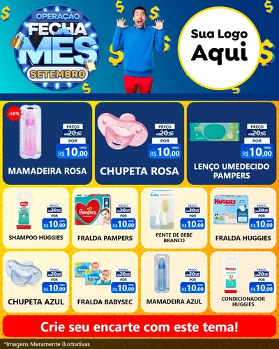 Modelo de Rede Social para Feed Instagram com o tema Operação Fecha Mês Setembro para Bebês