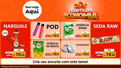 Modelo de TV para TV Horizontal com o tema Quarta da Economia para Tabacaria