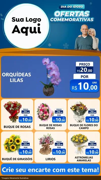 Modelo de Rede Social para Stories com o tema Dia do Idoso