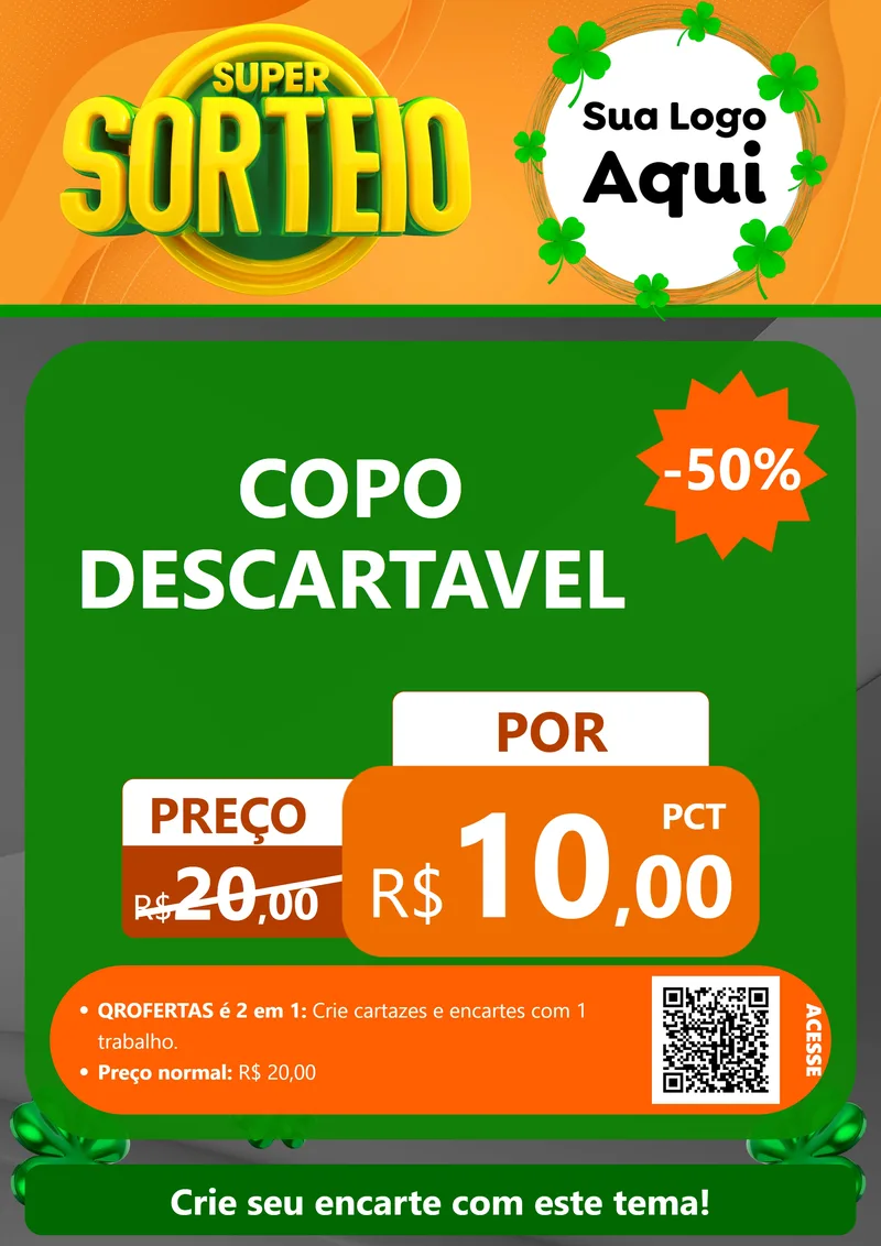 Modelo de Cartaz para Cartaz A4 Vertical com o tema Super Sorteio para Embalagens