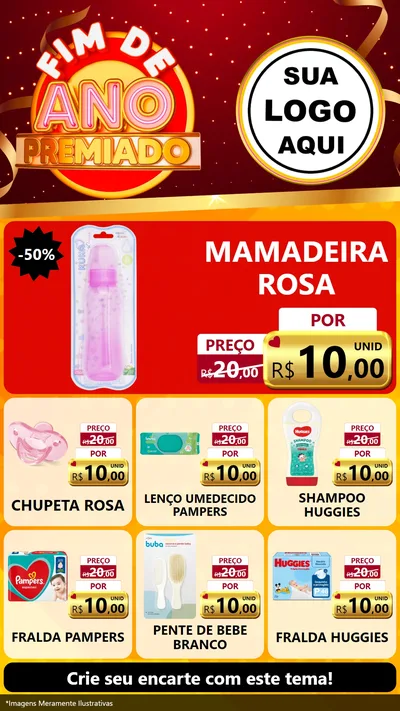 Modelo de Rede Social para Stories com o tema Fim de Ano Premiado para Bebês