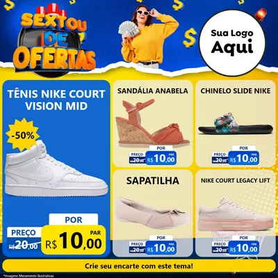 Modelo de Rede Social para Feed Facebook com o tema Sextou de Ofertas para Calçados