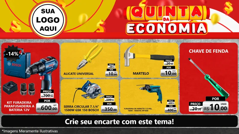 Modelo de TV para TV Horizontal com o tema Quinta da Economia para Maquinas e Ferramentas