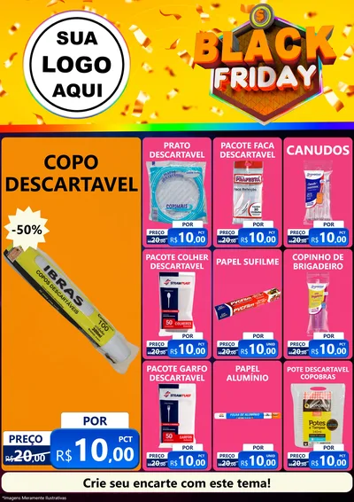 Modelo de Encarte para Encarte A4 Vertical com o tema Black Friday para Embalagens