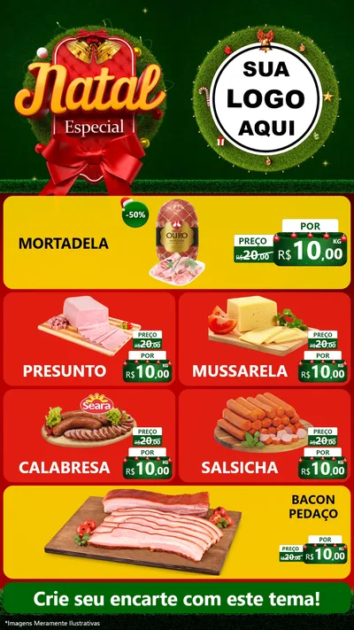 Modelo de TV para TV Vertical com o tema Natal Especial para Frios e Laticínios