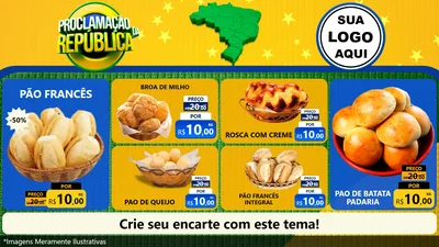 Modelo de TV para TV Horizontal com o tema Proclamação da República para Padaria
