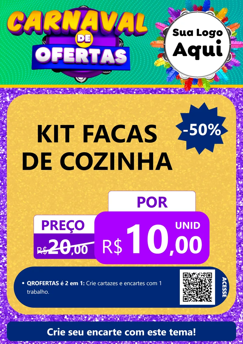 Modelo de Cartaz para Cartaz A4 Vertical com o tema Carnaval de Ofertas para Utilidades Domésticas