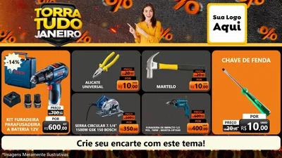 Modelo de TV para TV Horizontal com o tema Torra Tudo Janeiro para Maquinas e Ferramentas