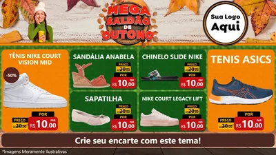 Modelo de TV para TV Horizontal com o tema Mega Saldão de Outono para Calçados