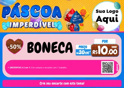 Modelo de Cartaz para Cartaz A4 Horizontal com o tema Páscoa Imperdível para Brinquedos