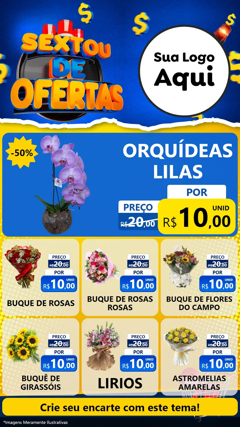 Modelo de Rede Social para Stories com o tema Sextou de Ofertas para Floricultura e jardim