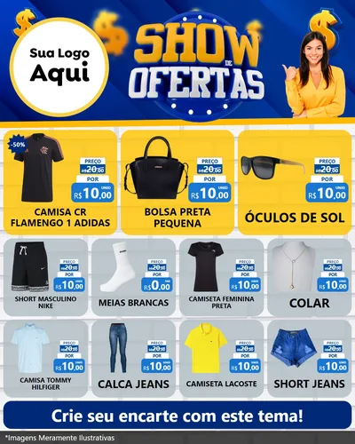 Modelo de Rede Social para Feed Instagram com o tema Show de Ofertas para Roupas e acessórios