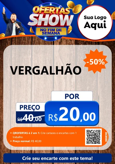 Modelo de Cartaz para Cartaz A4 Vertical com o tema Ofertas Show No Fim De Semana para Ferragens