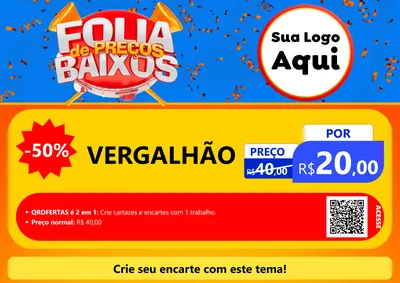Modelo de Cartaz para Cartaz A4 Horizontal com o tema Folia de Preços Baixos para Ferragens