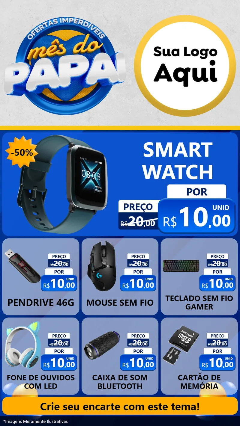 Modelo de Rede Social para Stories com o tema Ofertas Imperdíveis Mês Do Papai para Informática