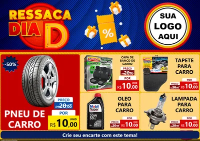 Modelo de Encarte para Encarte A4 Horizontal com o tema Ressaca Dia D para Auto peças