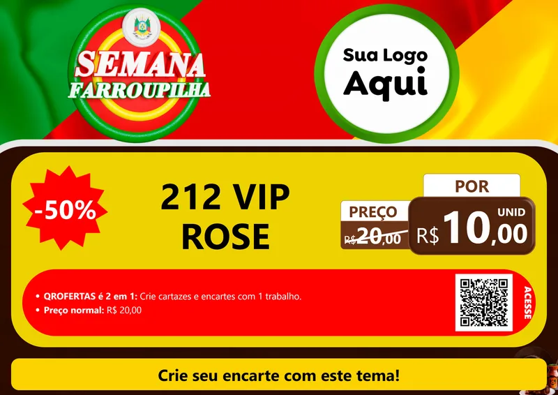 Modelo de Cartaz para Cartaz A4 Horizontal com o tema Semana Farroupilha para Perfumes