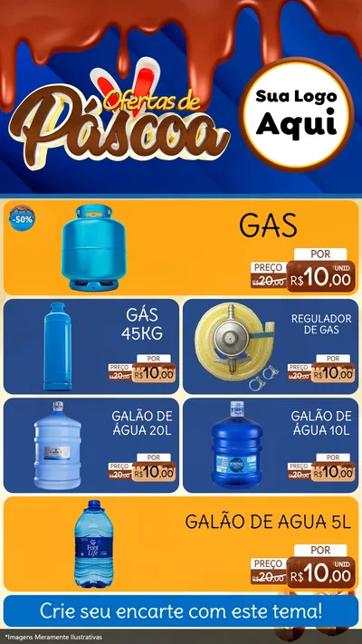 Modelo de TV para TV Vertical com o tema Ofertas de Páscoa para Água e gás