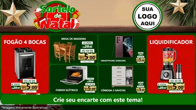 Modelo de TV para TV Horizontal com o tema Sorteio de Natal para Móveis e Eletro