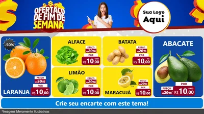 Modelo de TV para TV Horizontal com o tema Ofertaço de Fim de Semana para Hortifrúti