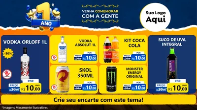 Modelo de TV para TV Horizontal com o tema Um Ano de Aniversário para Distribuidora de bebidas