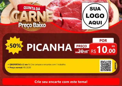 Modelo de Cartaz para Cartaz A4 Horizontal com o tema Quinta da Carne para Açougue