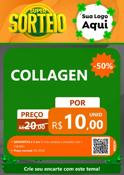 Modelo de Cartaz para Cartaz A4 Vertical com o tema Super Sorteio para Suplementos alimentares