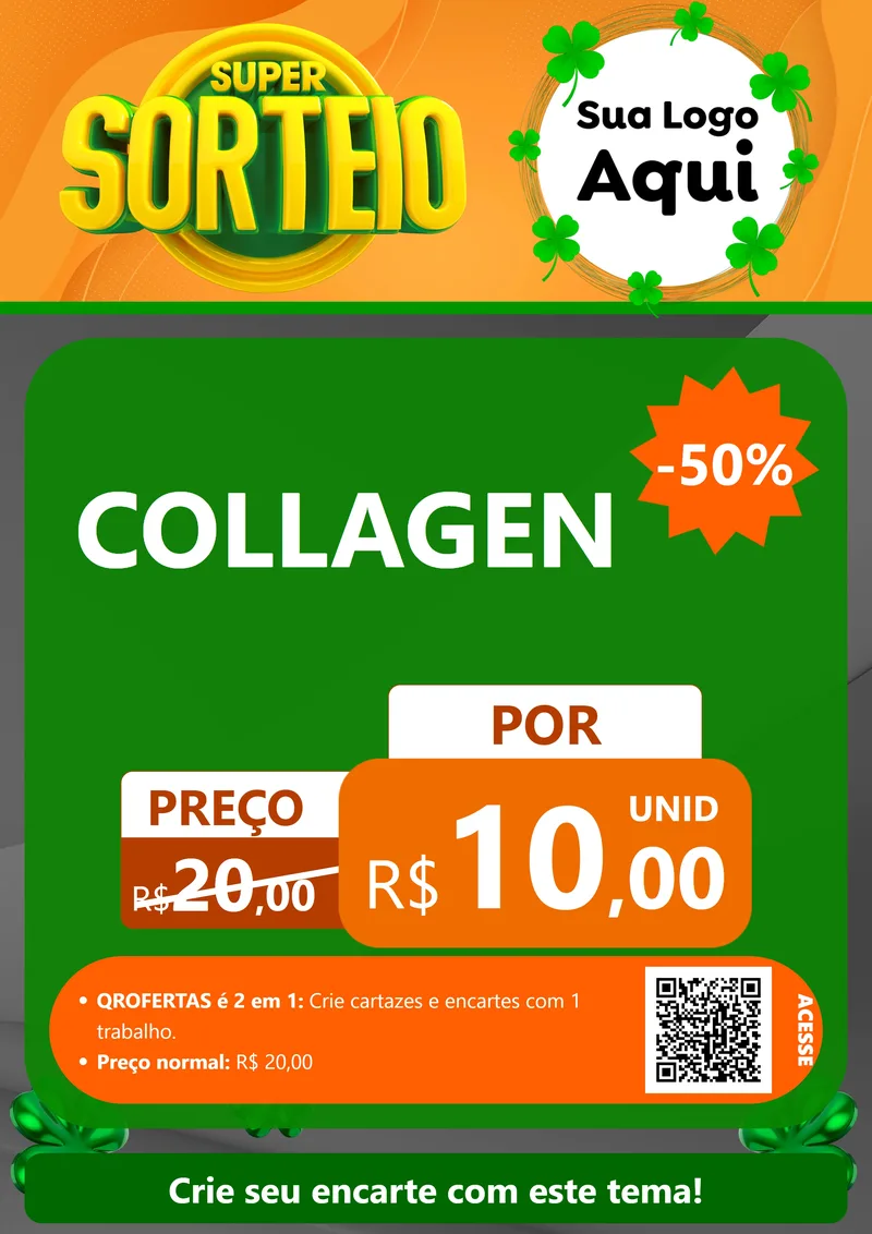 Modelo de Cartaz para Cartaz A4 Vertical com o tema Super Sorteio para Suplementos alimentares