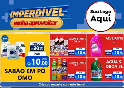 Modelo de Encarte para Encarte A4 Horizontal com o tema Imperdível para Produtos de Limpeza