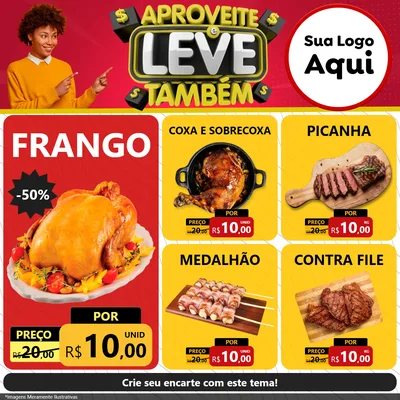 Modelo de Rede Social para Feed Facebook com o tema Aproveite e Leve Também para Assados
