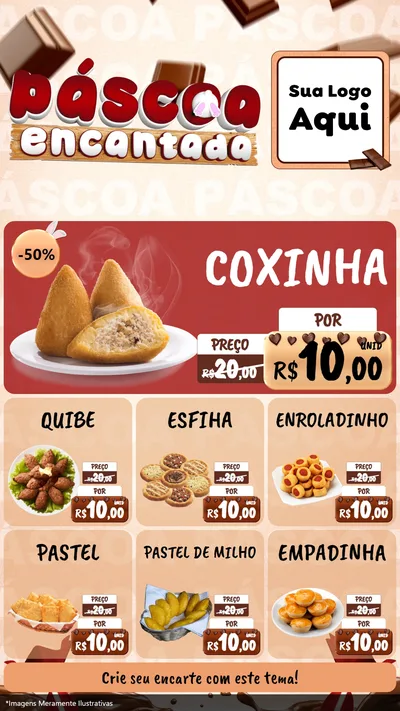 Modelo de Rede Social para Stories com o tema Páscoa Encantada para Salgadaria