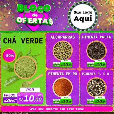 Modelo de Rede Social para Feed Facebook com o tema Bloco de Ofertas para Produtos Naturais