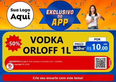 Modelo de Cartaz para Cartaz A4 Horizontal com o tema Exclusivo do Aplicativo para Distribuidora de bebidas