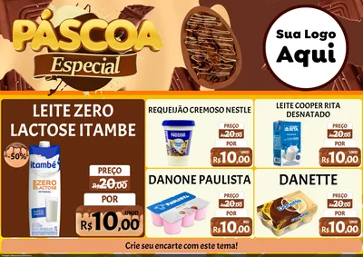 Modelo de Encarte para Encarte A4 Horizontal com o tema Páscoa Especial para Frios e Laticínios