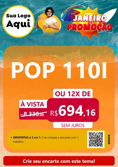 Modelo de Cartaz para Cartaz A4 Vertical com o tema Janeiro de Promoção para Concessionaria de Motos
