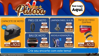 Modelo de TV para TV Horizontal com o tema Ofertas de Páscoa para Moto peças