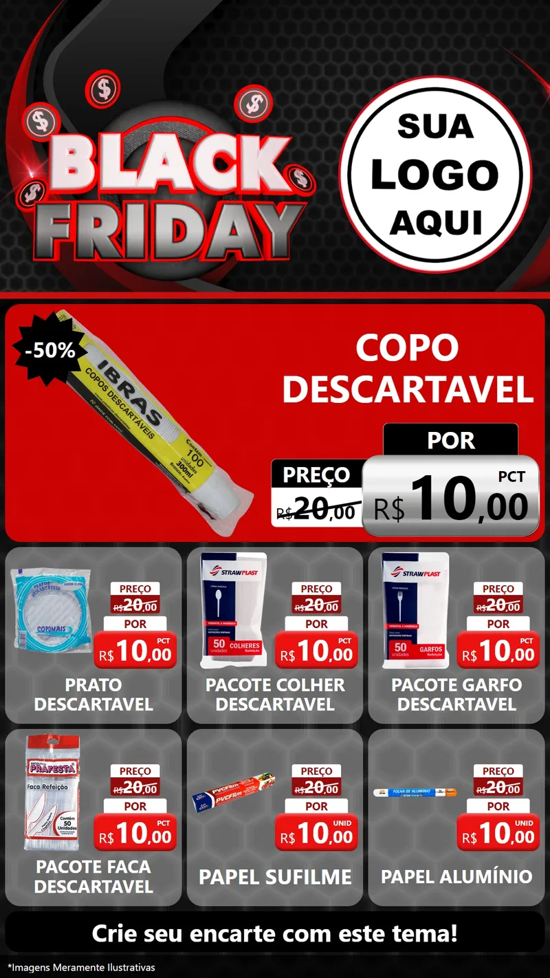 Modelo de Rede Social para Stories com o tema Black Friday para Embalagens