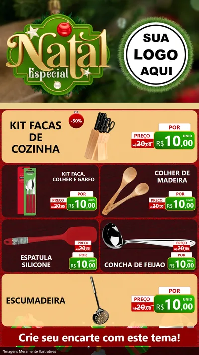 Modelo de TV para TV Vertical com o tema Natal Especial para Utilidades Domésticas