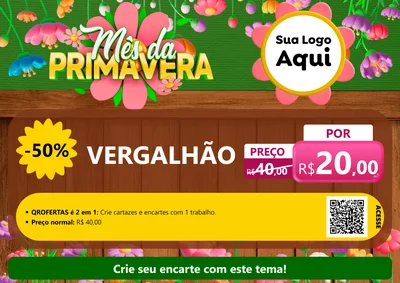 Modelo de Cartaz para Cartaz A4 Horizontal com o tema Mês da Primavera para Ferragens