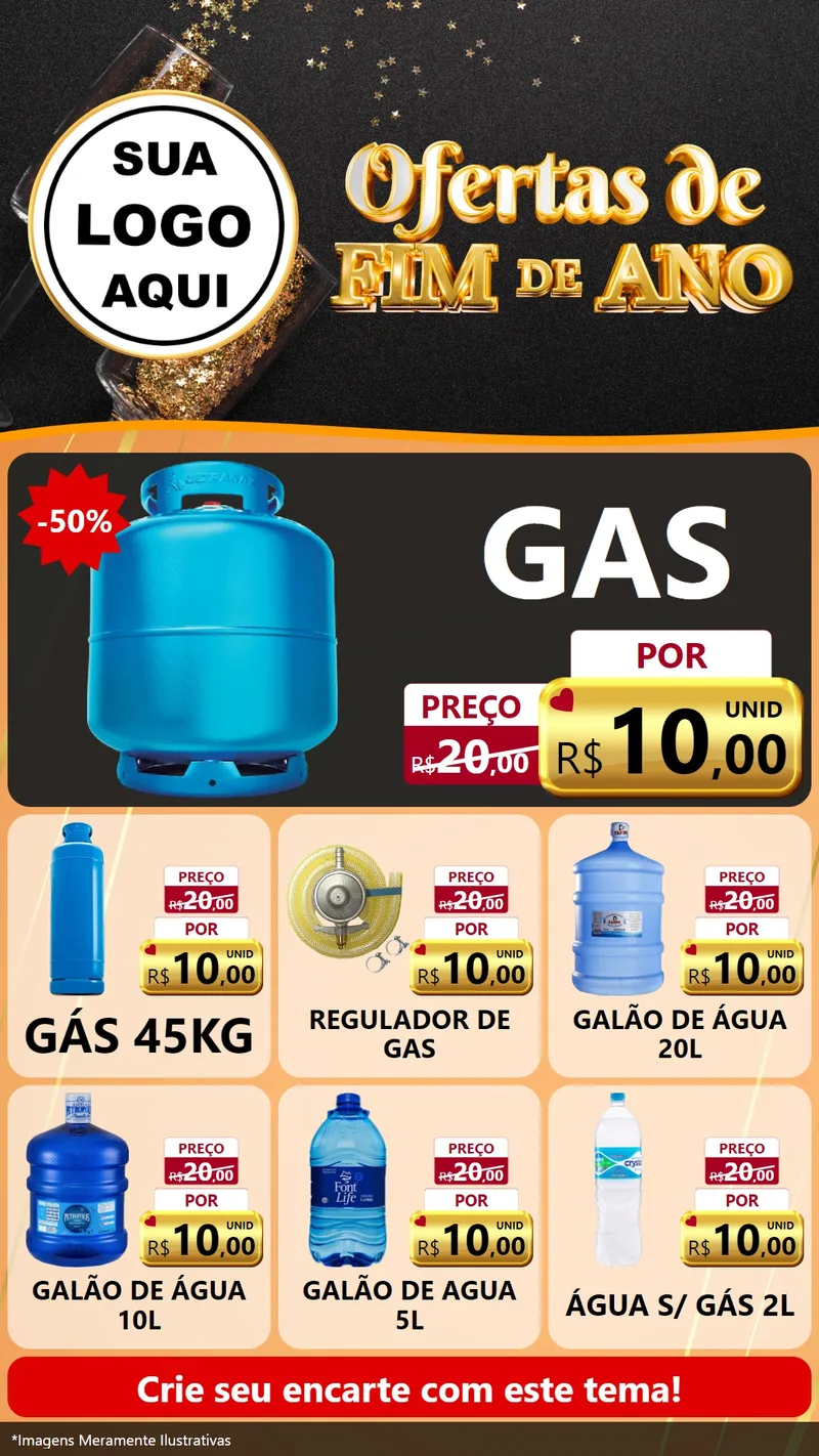 Modelo de Rede Social para Stories com o tema Ofertas de Fim de Ano para Água e gás