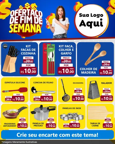 Modelo de Rede Social para Feed Instagram com o tema Ofertaço de Fim de Semana para Utilidades Domésticas
