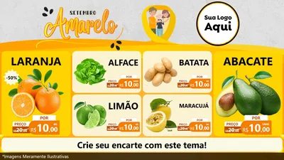Modelo de TV para TV Horizontal com o tema Setembro Amarelo para Hortifrúti