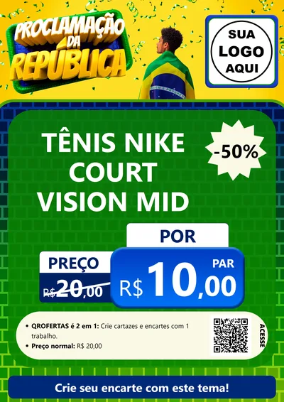 Modelo de Cartaz para Cartaz A4 Vertical com o tema Proclamação da República para Calçados
