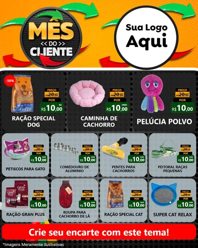 Modelo de Rede Social para Feed Instagram com o tema Mês do Cliente para Pet Shop