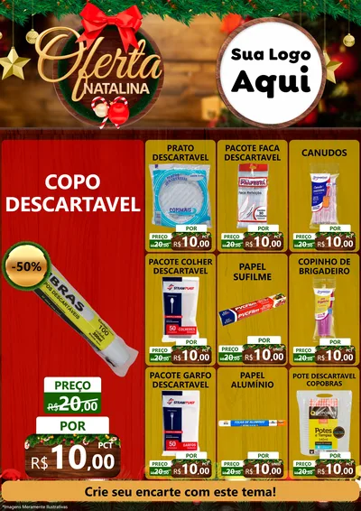 Modelo de Encarte para Encarte A4 Vertical com o tema Ofertas Natalina para Embalagens